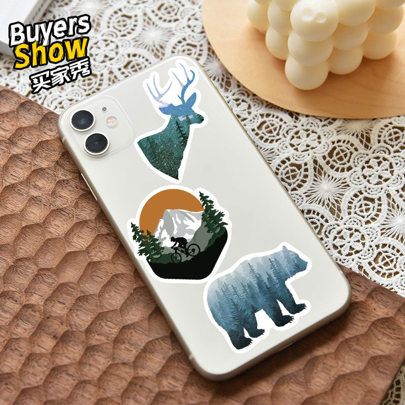 50x nature stickers pack