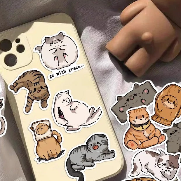 50x Cat stickers pack