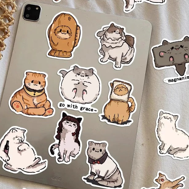 50x Cat stickers pack